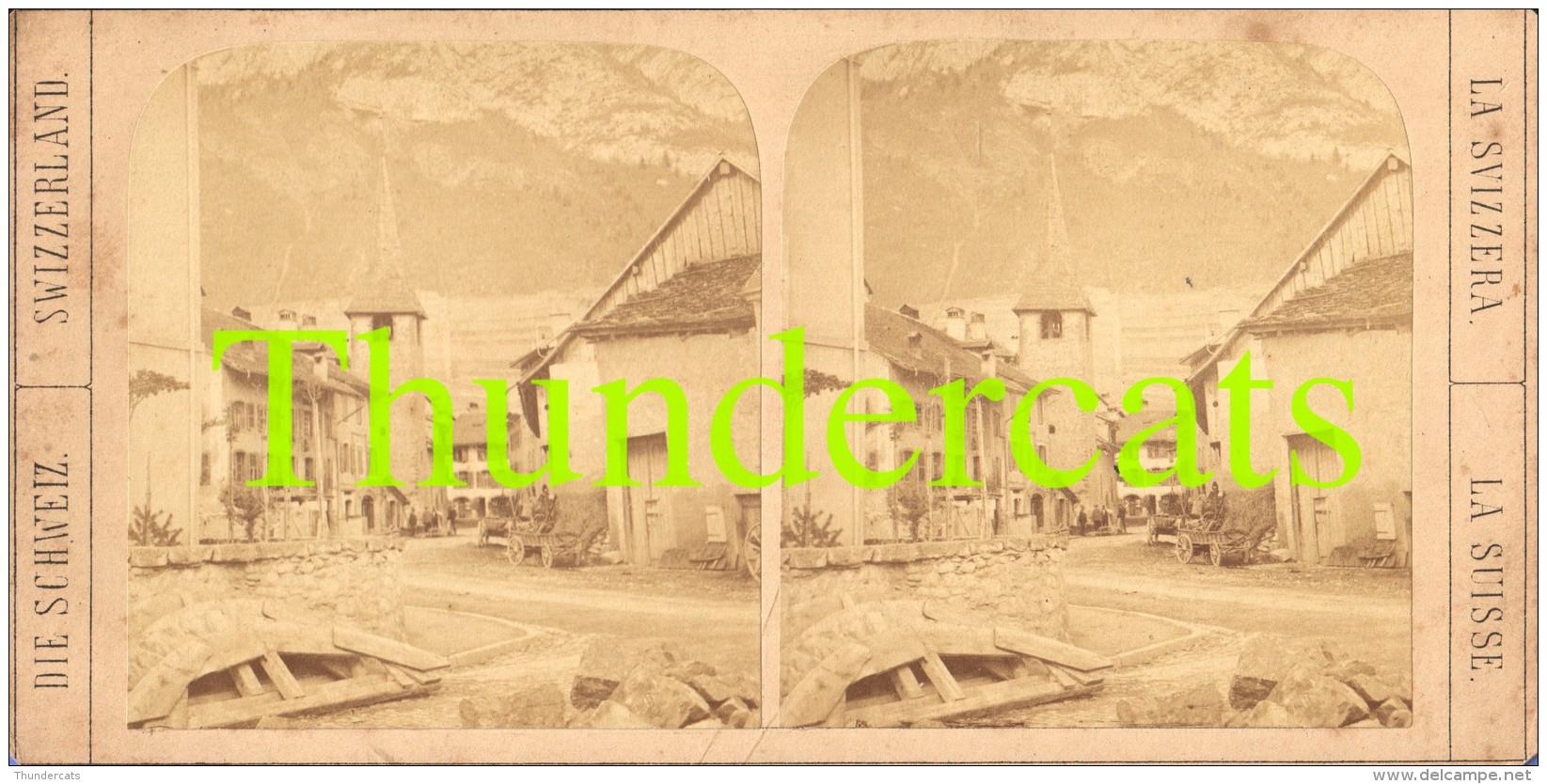 ANCIENNE PHOTO STEREOSCOPIQUE STEREOVIEW PHOTO STEREO FOTO LA SUISSE AIGLE DANS LE CANTON DE VAUD - Photos Stéréoscopiques