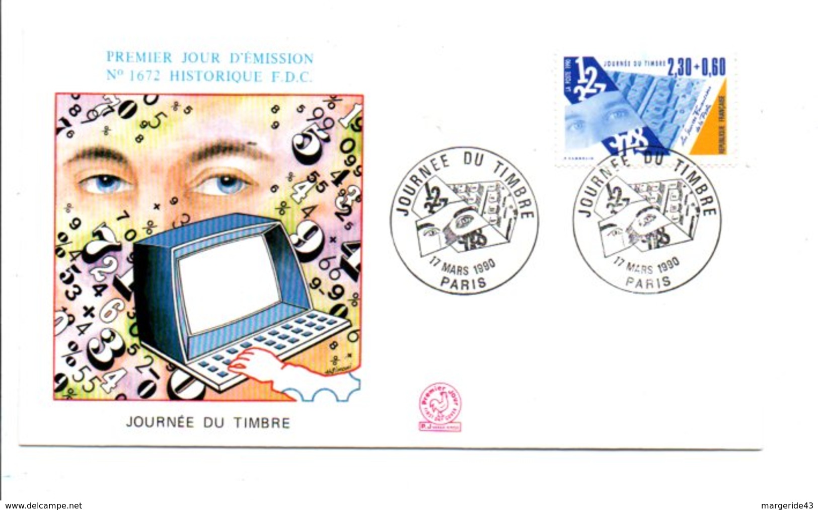 1990 FDC JOURNEE DU TIMBRE - 1990-1999