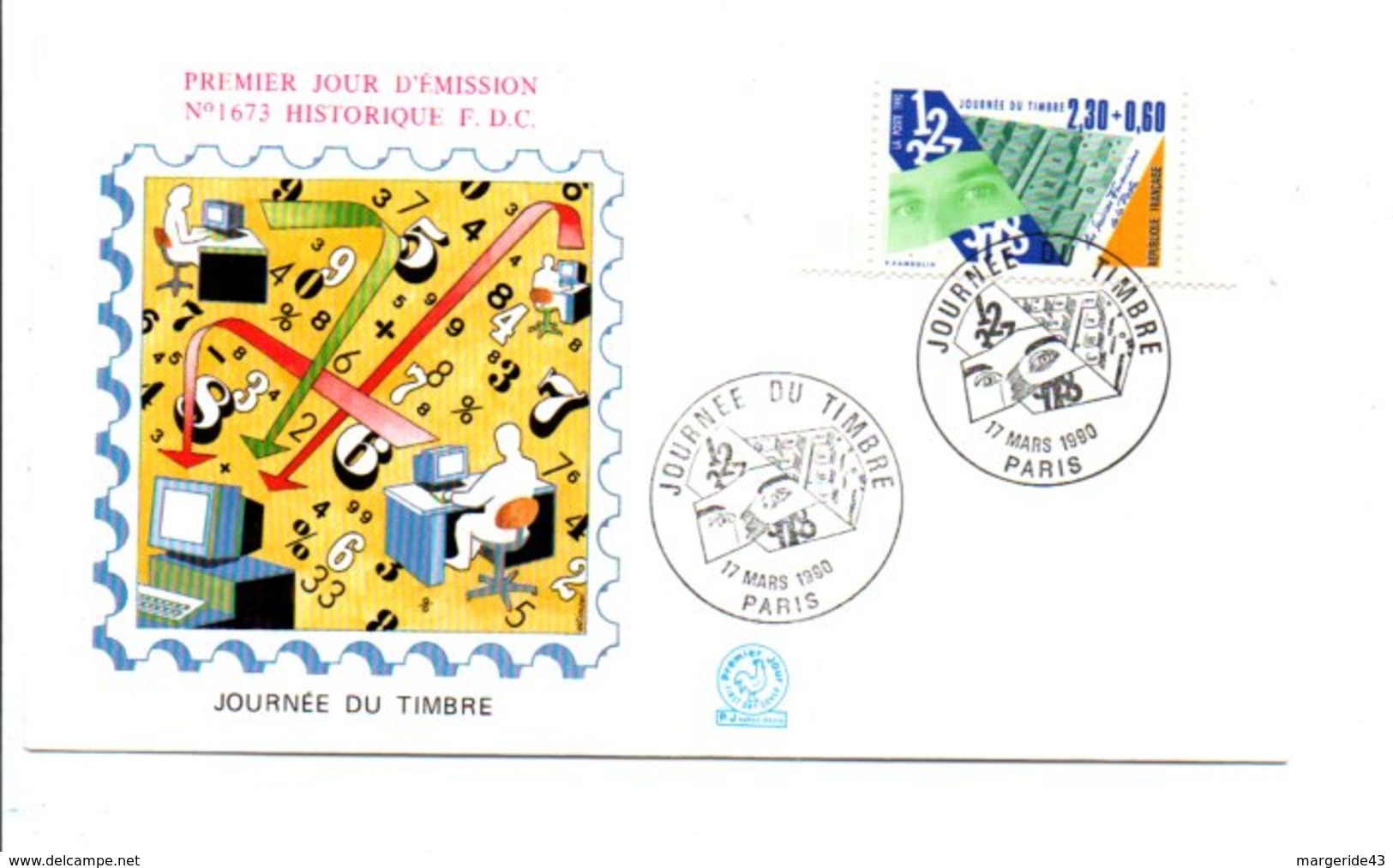 1990 FDC JOURNEE DU TIMBRE - 1990-1999