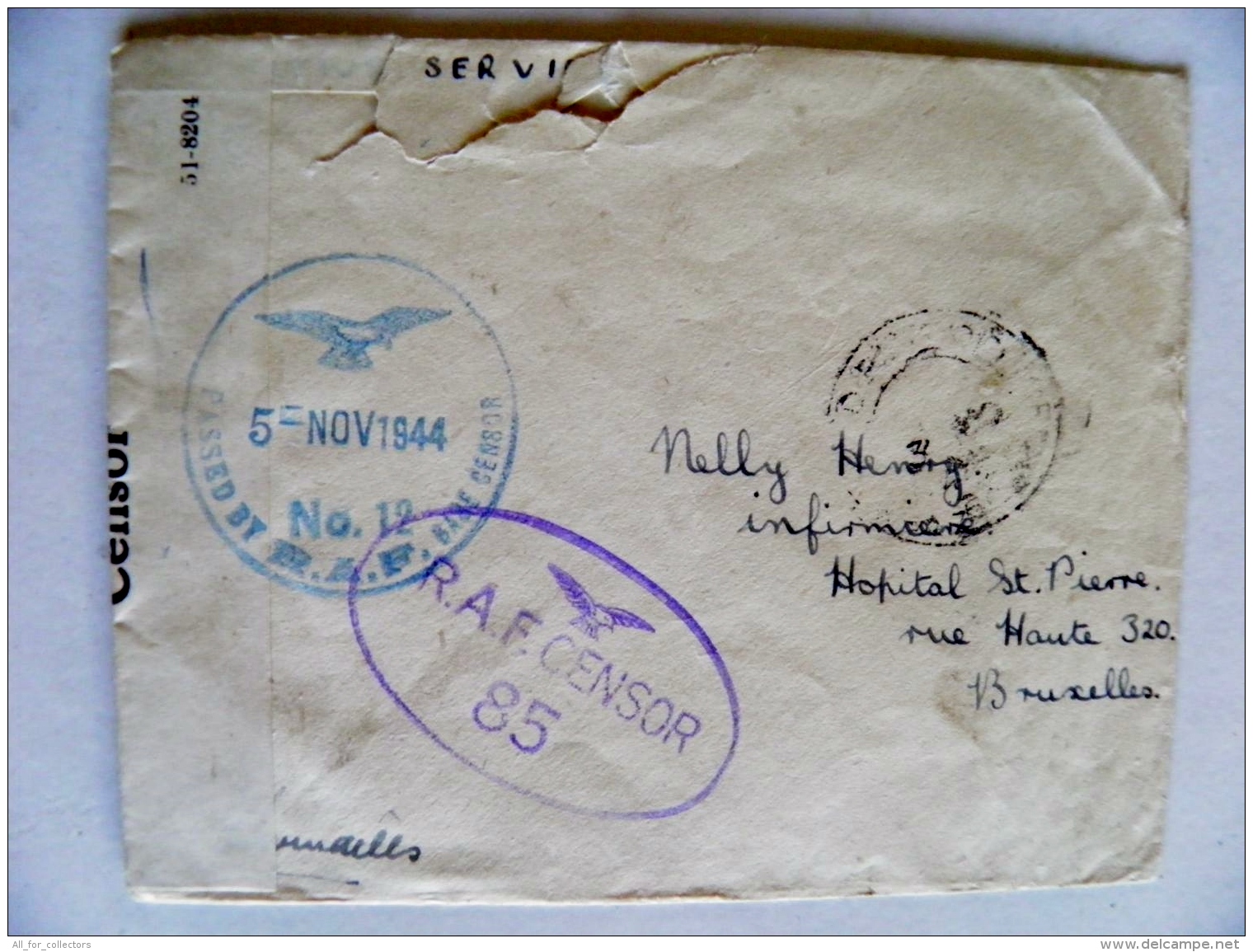 Cover 1944 WwII Special Cancel R.A.F. Censor 85 - Cartas & Documentos