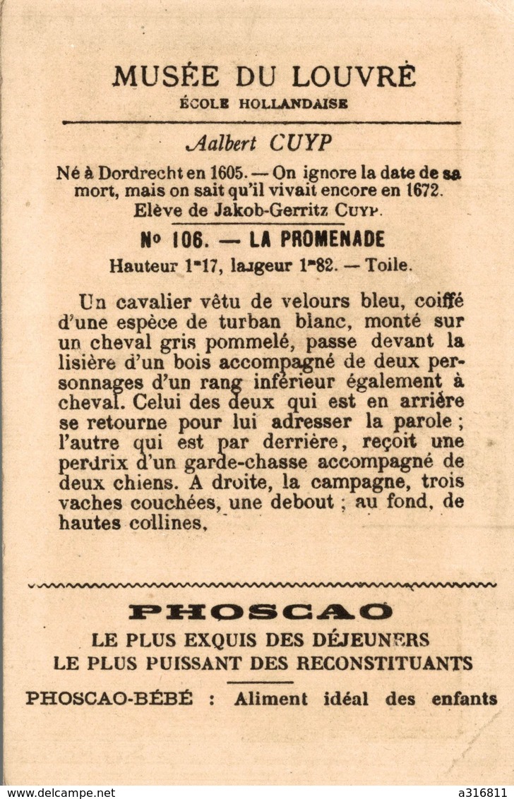CHOCOLAT PHOSCAO  Musée Du Louvre - La Promenade - Autres & Non Classés