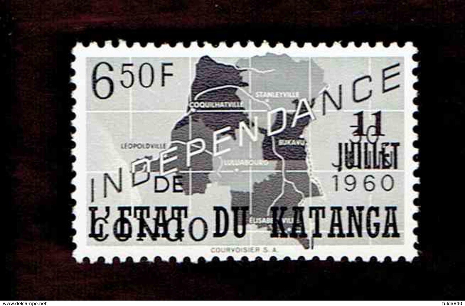 Katanga. OBP-COB. 1960 - N°40. *CONGO INDEPENDANCE. SURCHARGES "11 JUILLET DE L'ETAT DU KATANGA".  6,50F. Neuf - Katanga