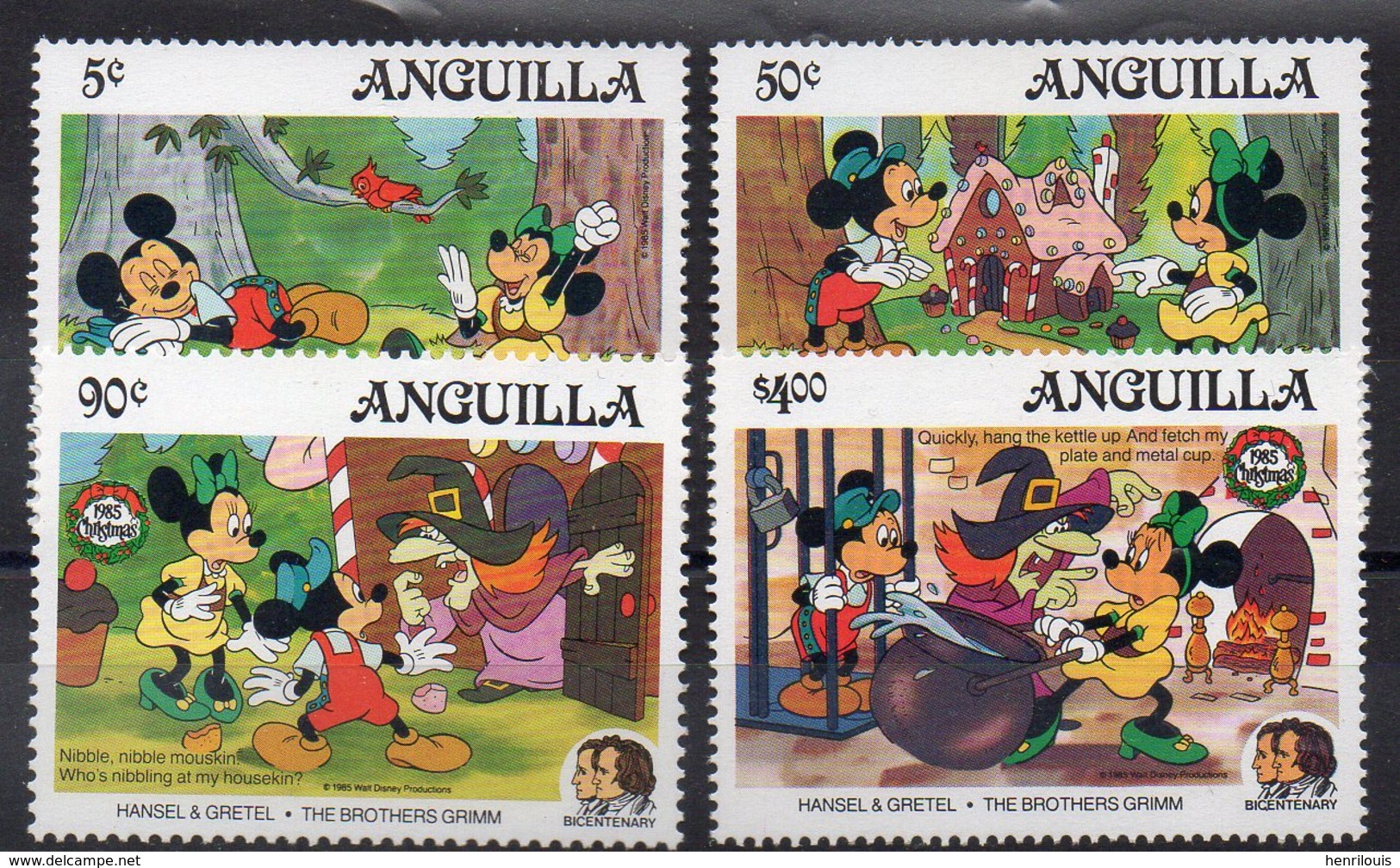 ANGUILLA   Timbres Neufs ** De 1985  ( Ref 5696 ) Disney -  Frères Grimm - Noël - Anguilla (1968-...)