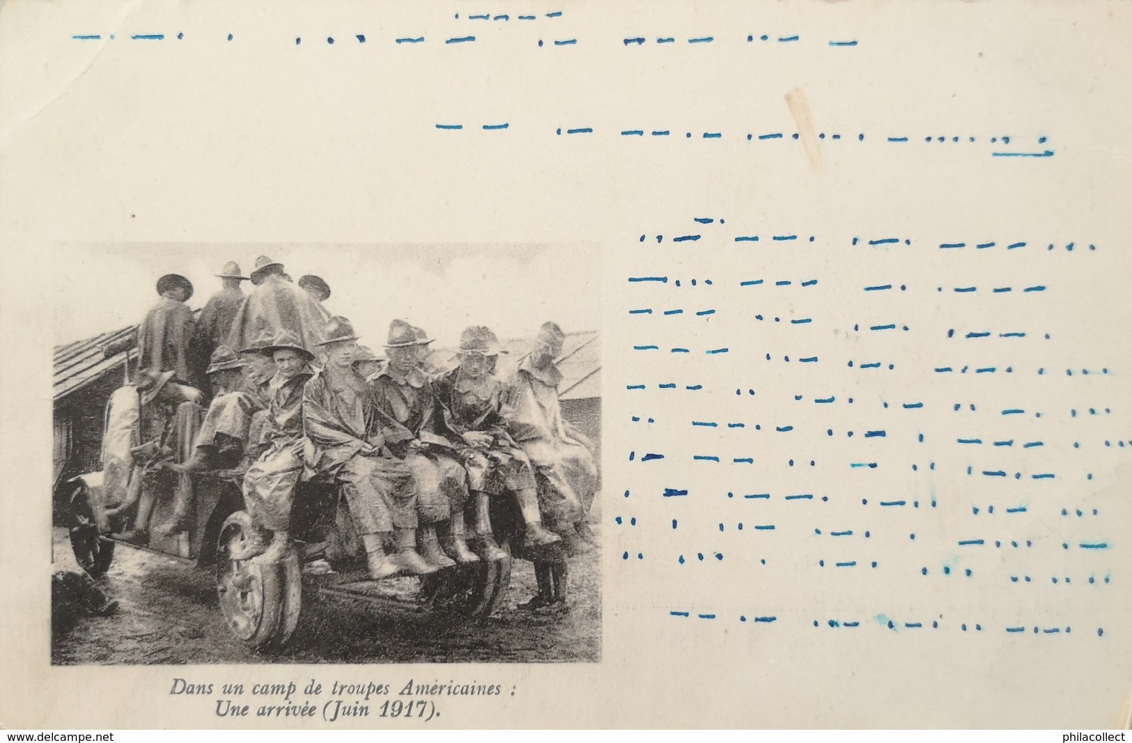 Carte Correspondance Des Armees De La Republique (France) Troupes Americaines - Une Arrivee Juin 1917 (MORSE CODE)) 19?? - Personajes