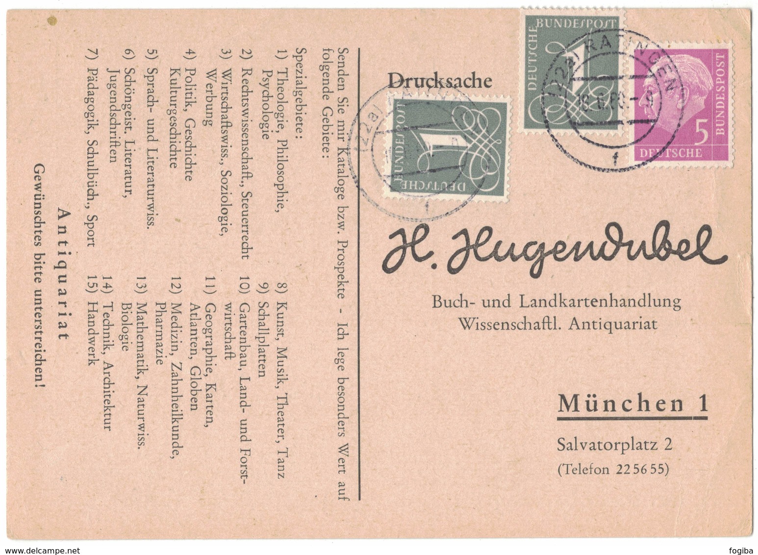 AI73    BRD 1960 - Drucksache Bücherzettel Von Ratingen Nach München, Mi.179y/285y - Storia Postale