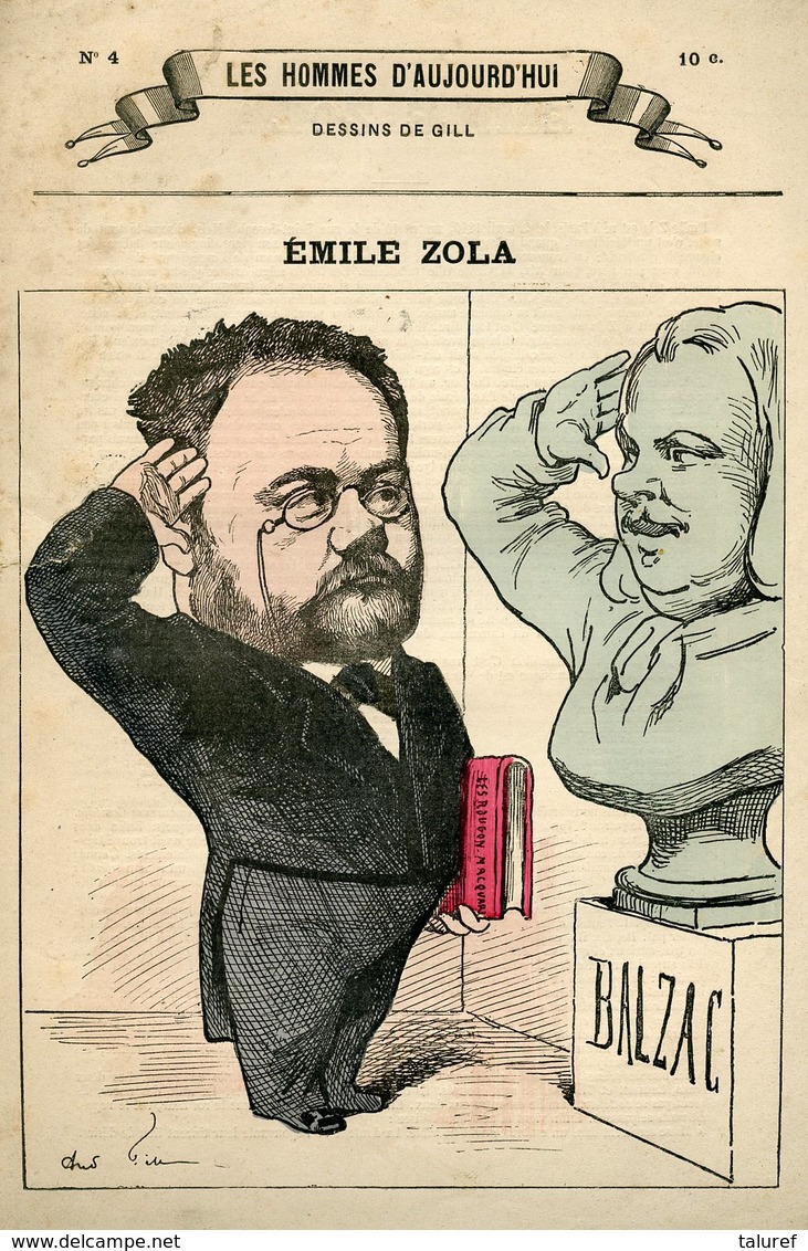 Emile ZOLA Par André GILL - Les Hommes D'Aujourd'hui - RARE - - Estampas & Grabados