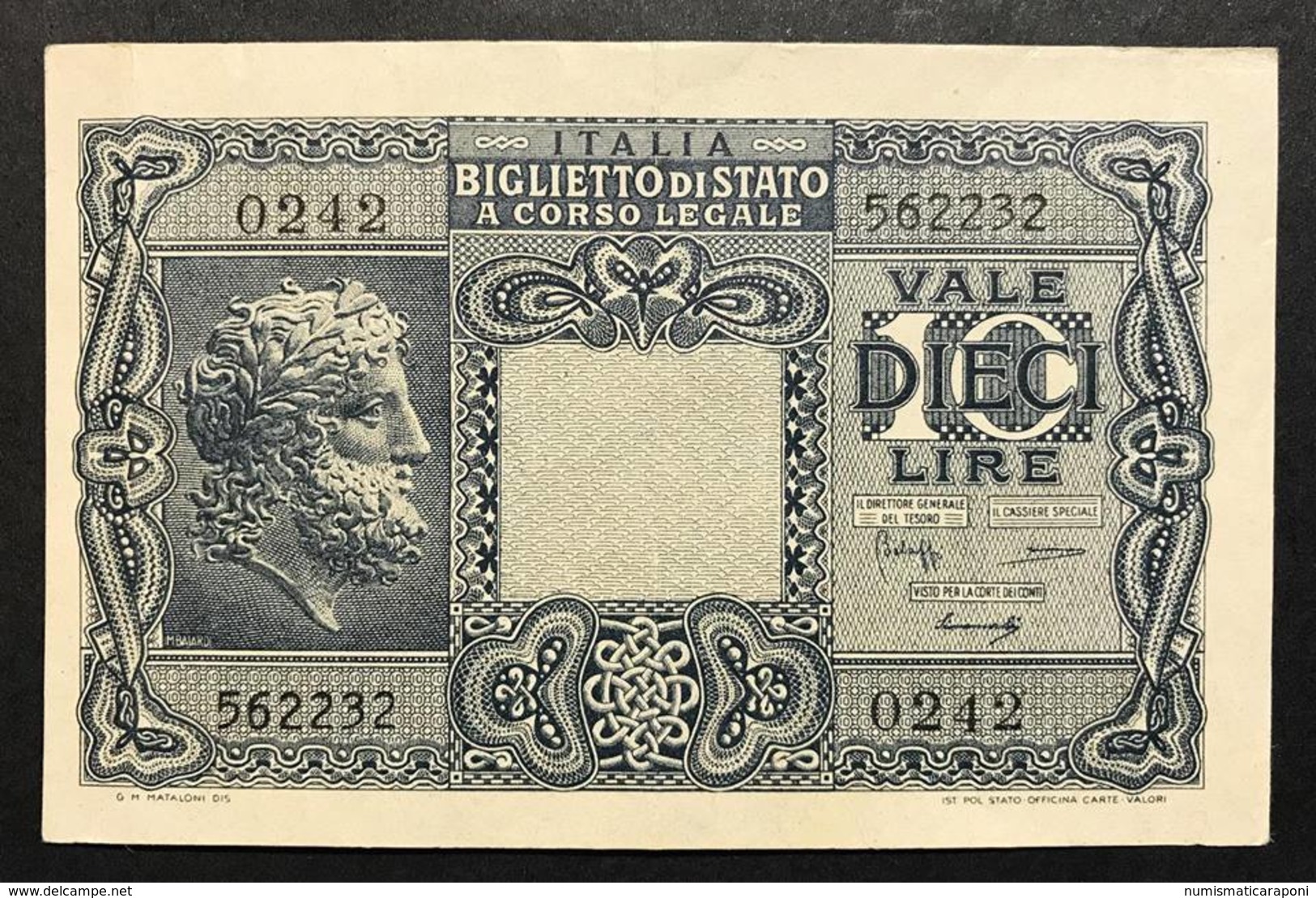 10 LIRE GIOVE 1944 LUOGOTENENZA Spl LOTTO 1791 - Regno D'Italia – 10 Lire