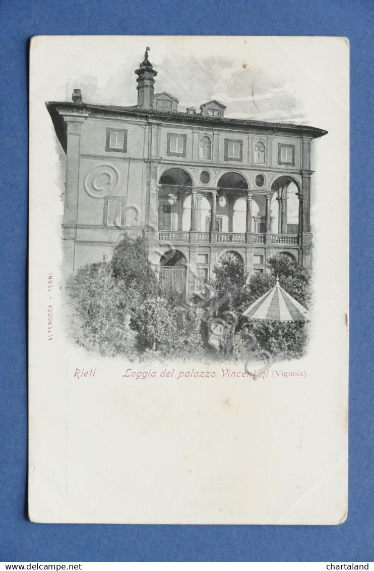 Cartolina Rieti - Loggia Del Palazzo Vincentini - 1900 Ca.. - Rieti