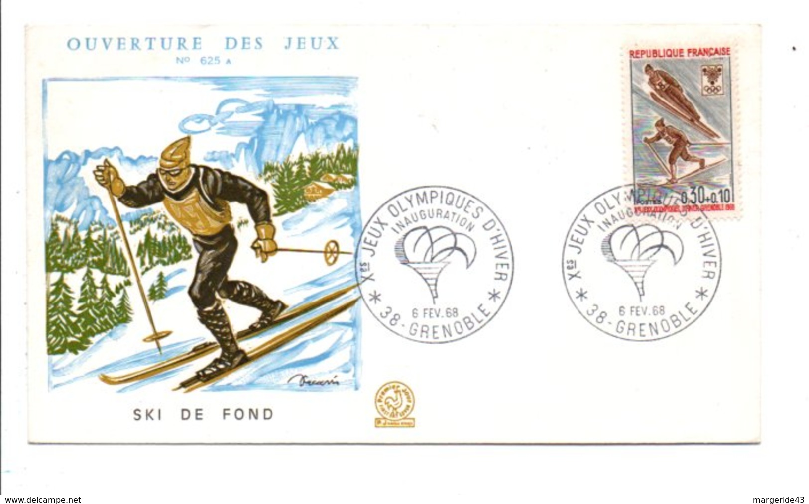 1968 FDC JO GRENOBLE - 1960-1969