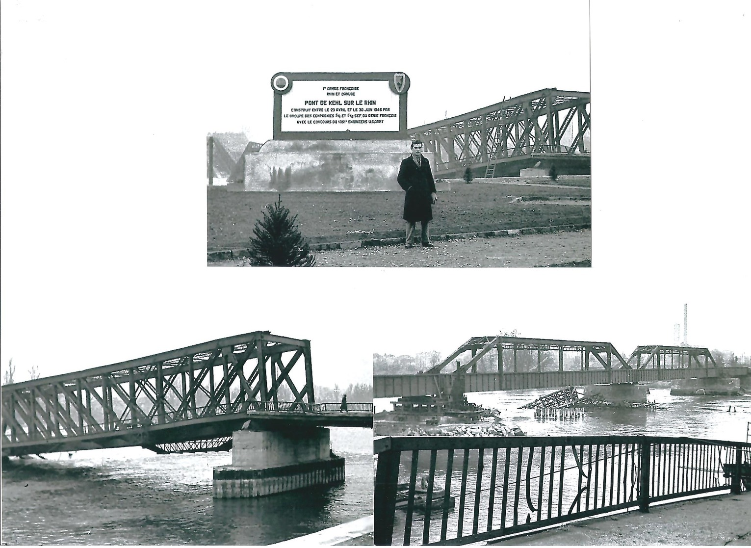 3  Bilder Von  Strassburg   Aus Dem Jahre 1950  - Brücke Bei  Kehl - Sonstige & Ohne Zuordnung