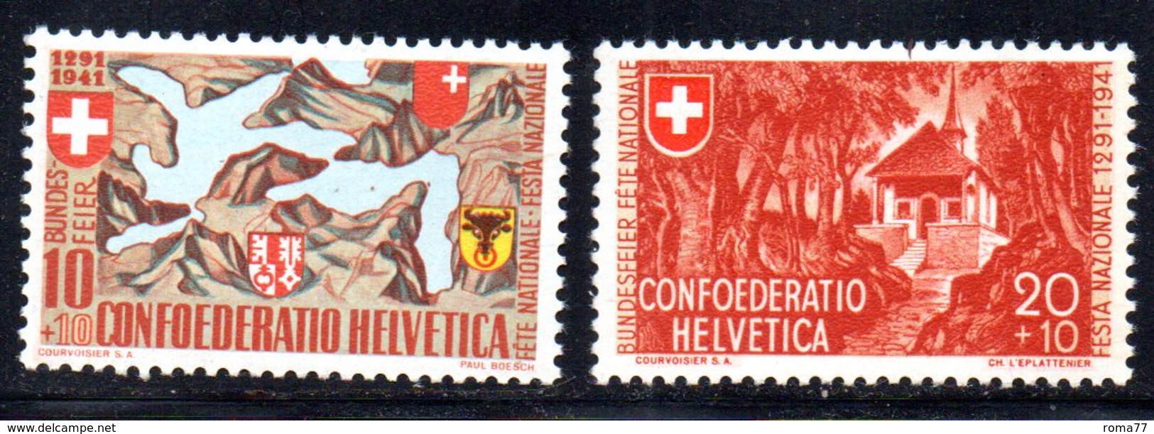 496/1500 - SVIZZERA 1941 , Pro Patria Serie Unificato N. 368/369  ***  MNH - Nuovi