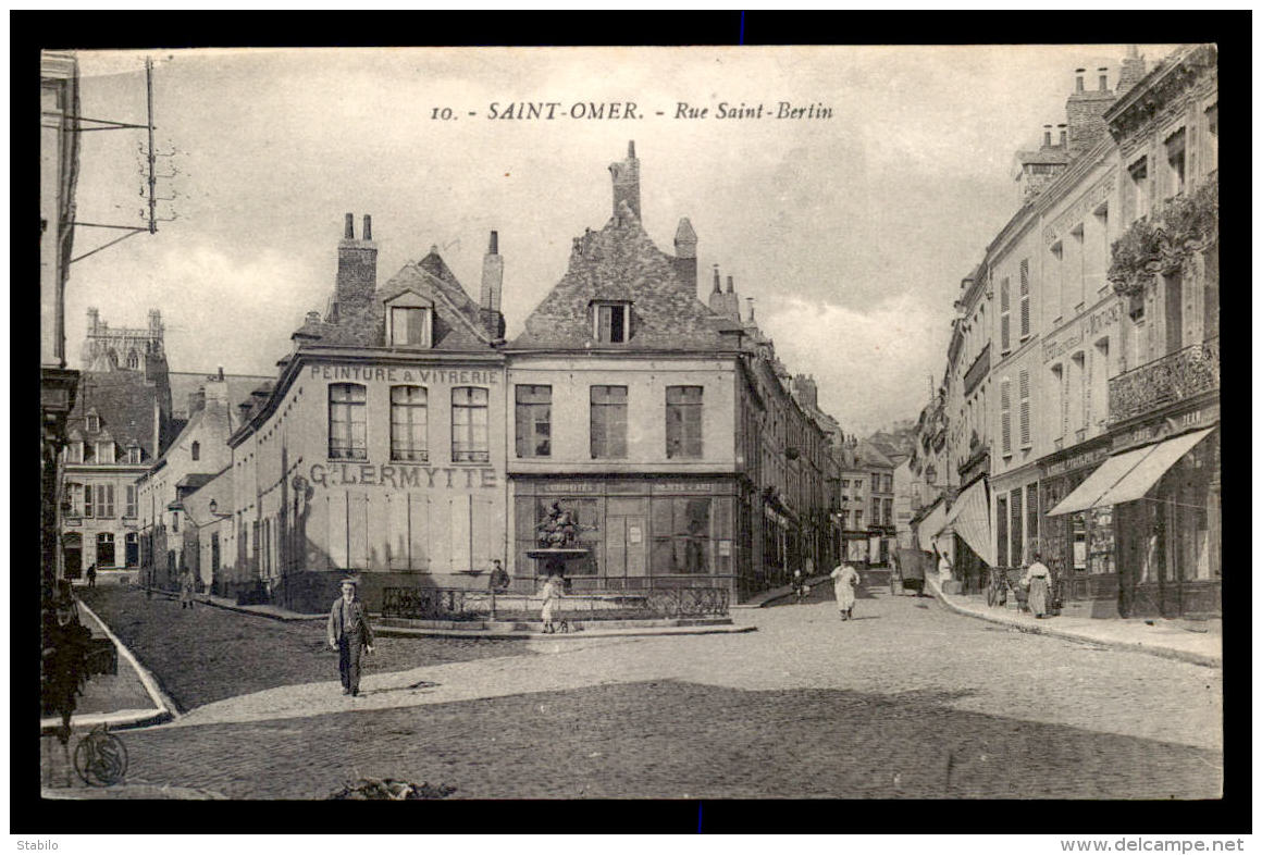 62 - SAINT-OMER - RUE ST-BERTIN - PEINTURE &amp; VITRERIE G. LERMYTTE - Saint Omer