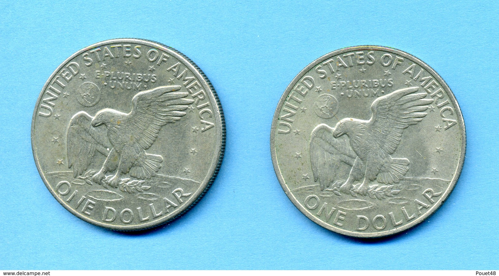 2 Pièces: One Dollar - Eisenhower - United States: Argent Massif: 1972 - Sonstige & Ohne Zuordnung