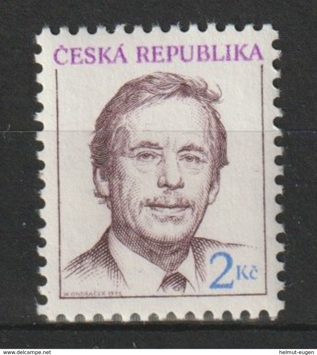 MiNr. 3 Tschechische Republik:  Freimarke: Václav Havel. C) Václav Havel (1936-2011), Staatspräsident - Neufs