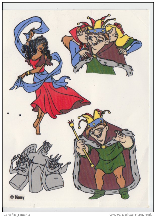 Stickers Disney The Hunchback Of Notre Dame Made By Disney, Unused Stickers, Size Of The Page 175/132 Mm - Adesivi