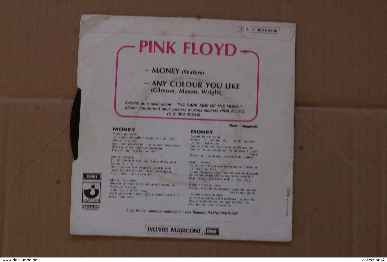 PINK FLOYD MONEY SP DE 1973 ROCK PSYCHE - Rock
