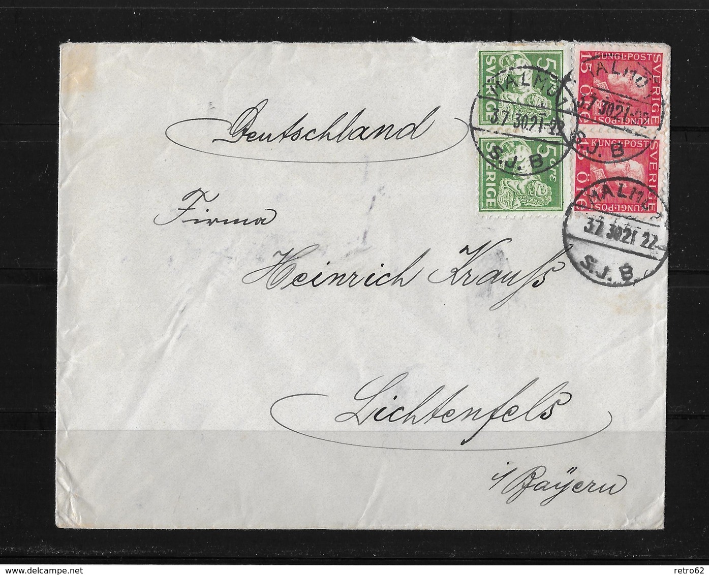 Sweden-1930 40 Ore On Hotel Anglais, Malmo Stationery Letter Cover To Germany - Lettres & Documents