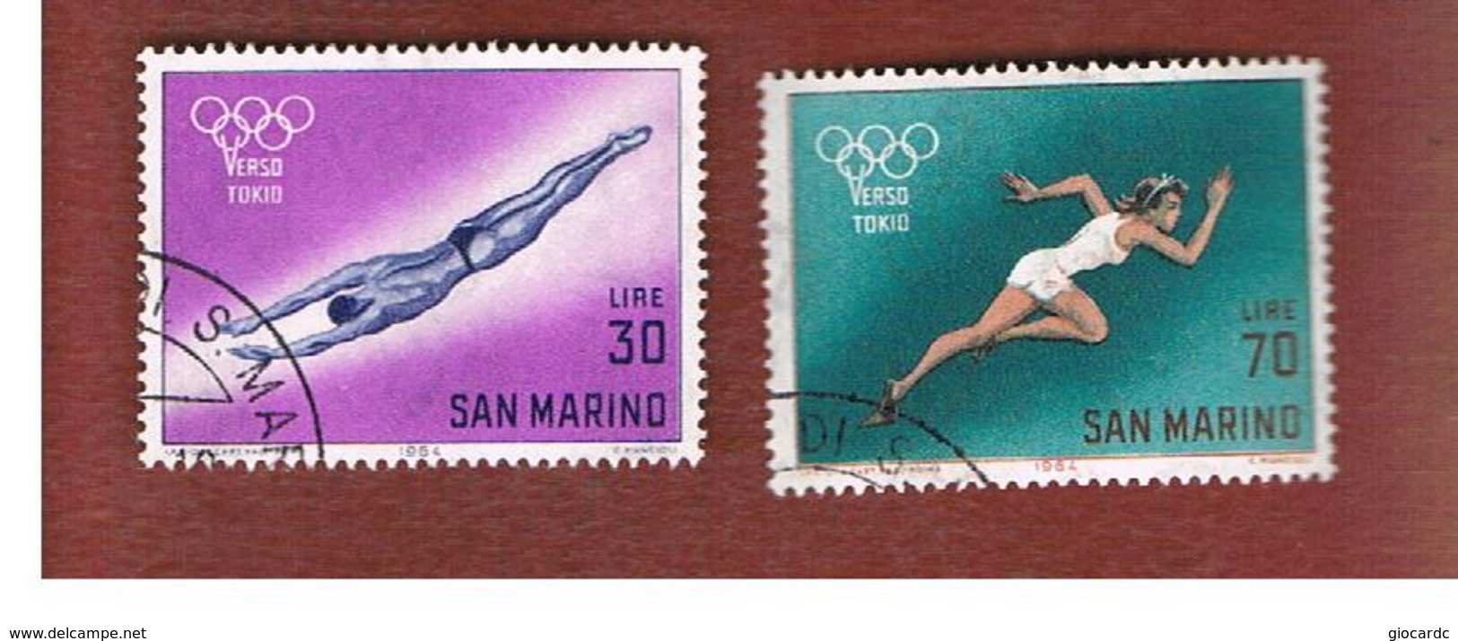 SAN MARINO - UNIF. 660.661   - 1964   GIOCHI OLIMPICI: VERSO TOKYO (SERIE COMPLETA DI 2)    -  USATI (USED°) - Usati