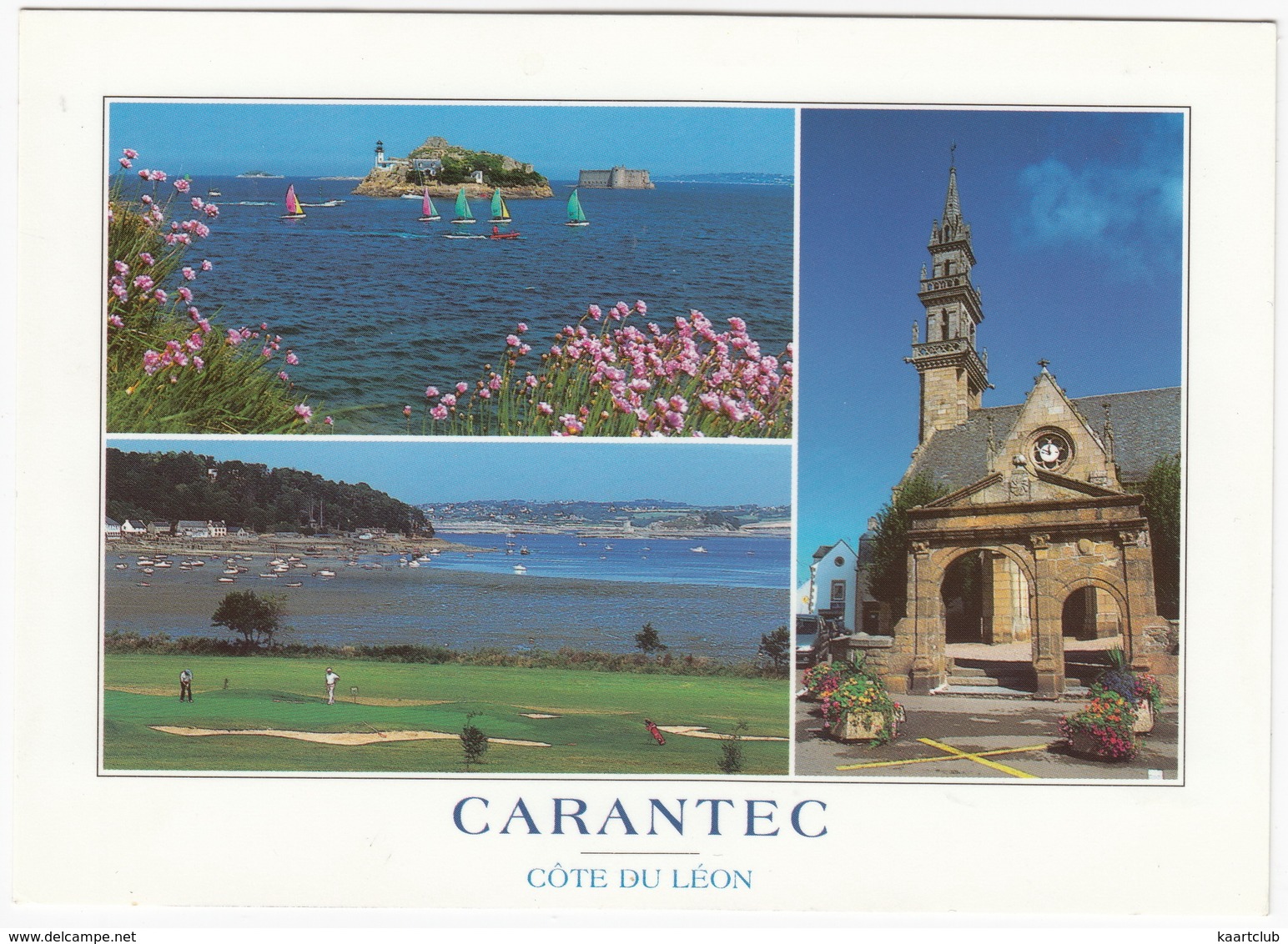 GOLF: Carentec (Cote Du Léon) - Le Golf Municipal, Chateau Du Taureau, L'ile Louët Et L'église - (Finistère, France) - Golf