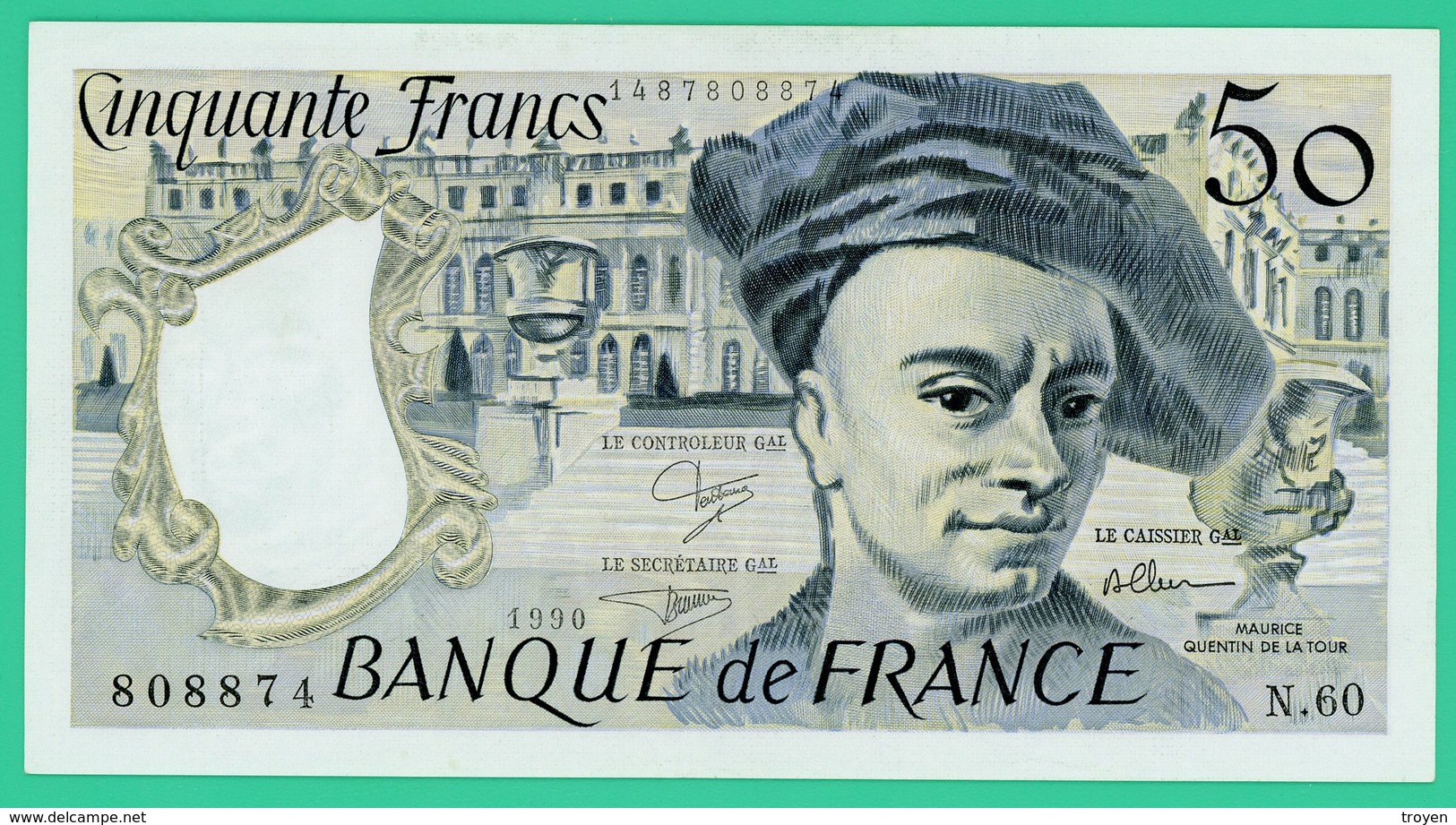 50 Francs - France -  Quentin De La Tour - N° N.60 808874 / 1990 - Neuf - 50 F 1976-1992 ''Quentin De La Tour''