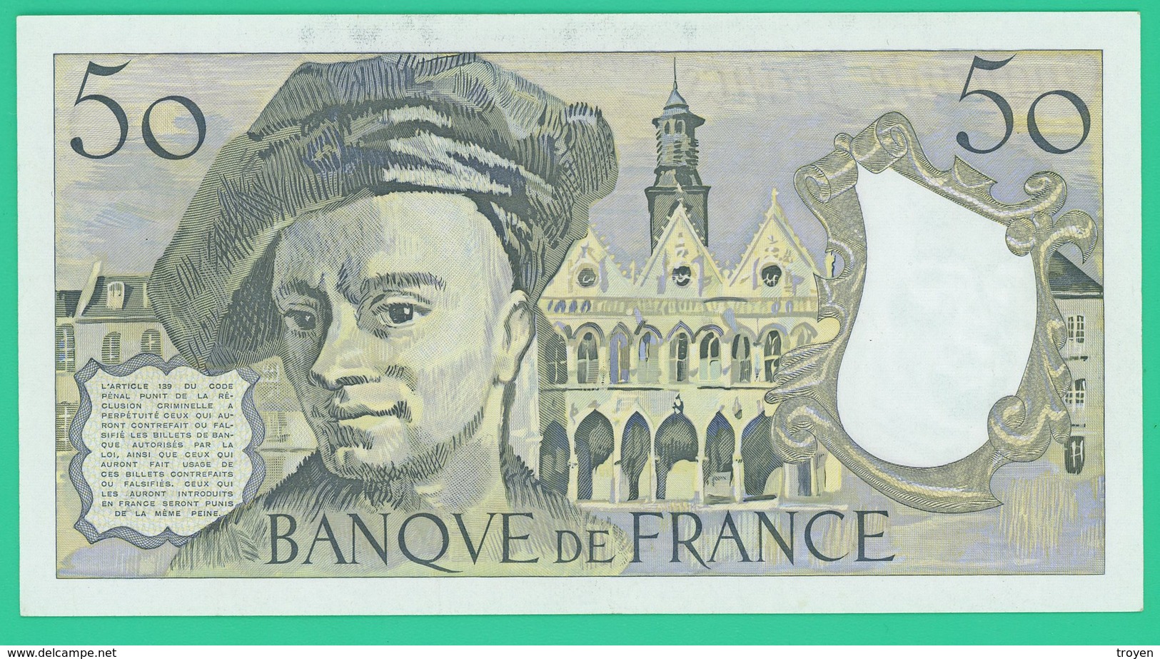 50 Francs - France -  Quentin De La Tour - N° N.60 808874 / 1990 - Neuf - 50 F 1976-1992 ''quentin De La Tour''