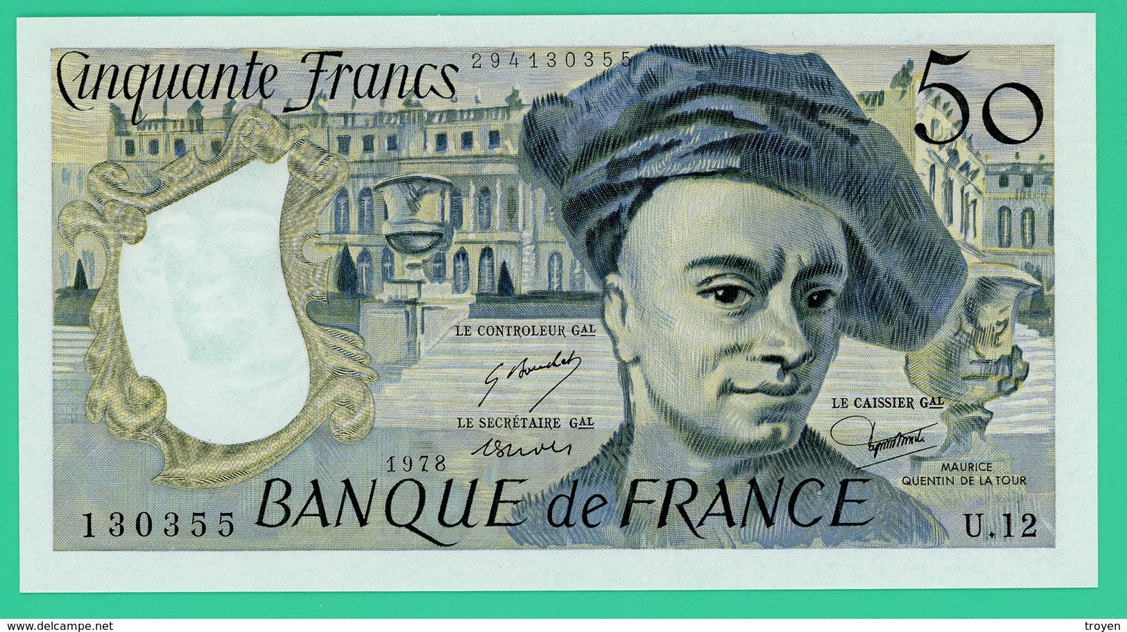 50 Francs - France -  Quentin De La Tour - N° U.12 130355 / 1978   - Neuf - 50 F 1976-1992 ''Quentin De La Tour''