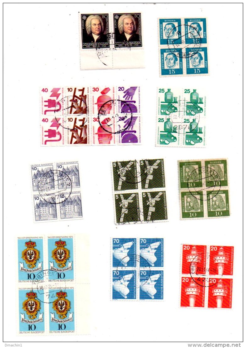 Un Petit Lot De Timbres (Allemagne Oblitéré) Et Quelques Feuillets ( Andorre Et Tchécoslovaquie)- Voir état - Vrac (max 999 Timbres)