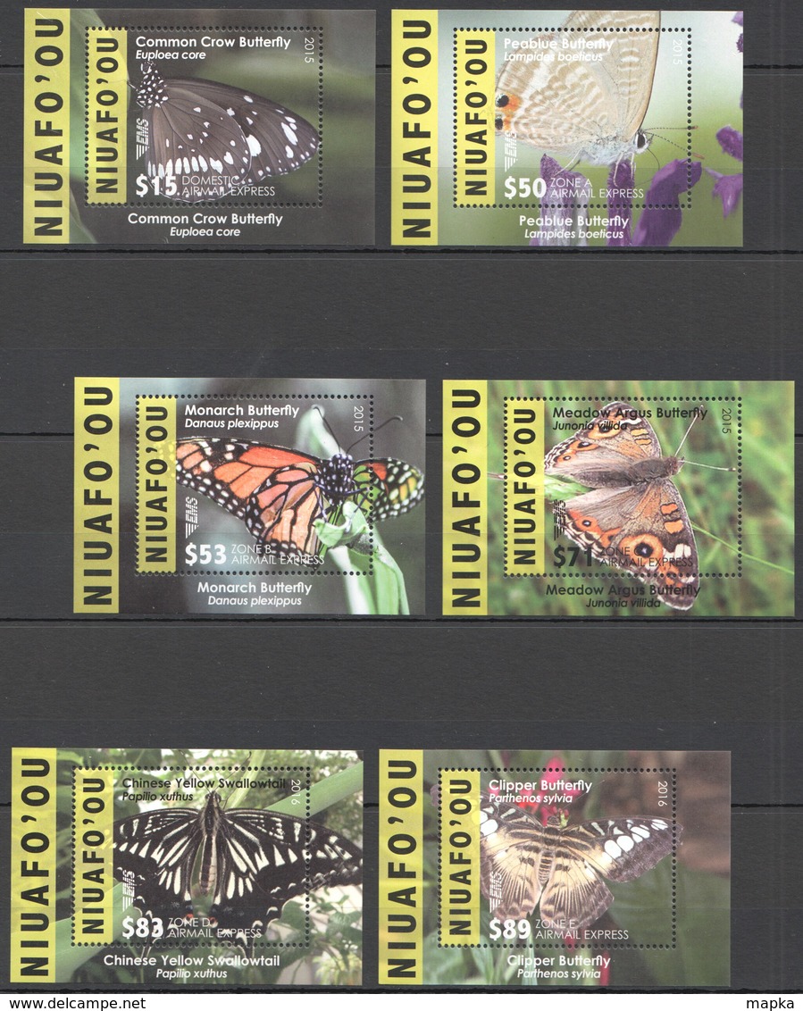 Q975 2015,2016 NIUAFO'OU TONGA SAMOA FLORA FAUNA BUTTERFLIES !!! MICHEL 390 EURO !!! 6BL MNH - Schmetterlinge