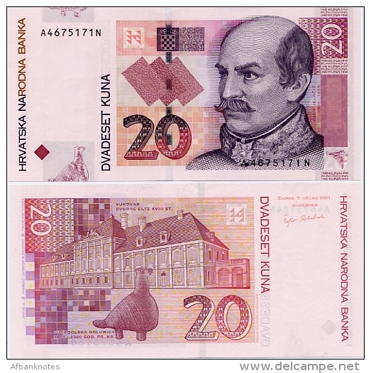 CROATIA       20 Kuna       P-39a       7.3.2001       UNC  [ Sign. Rohatinski ] - Croazia