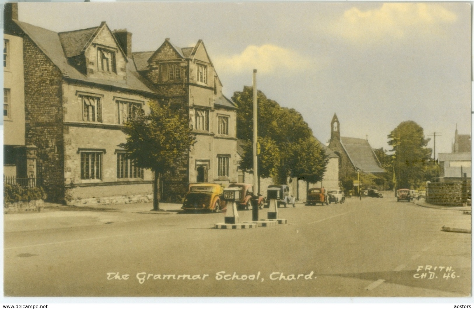 Chard; The Grammar School (old Cars, Church) - Not Circulated. (Frith & Co. Ltd. - Reigate) - Autres & Non Classés