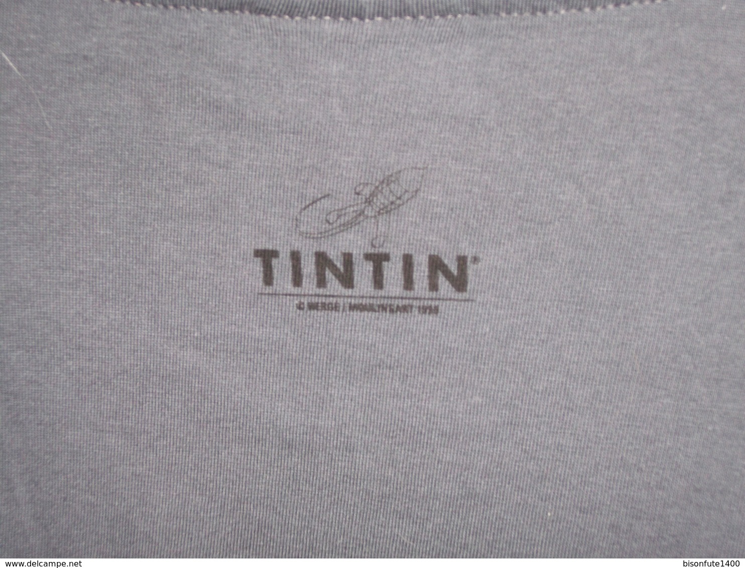 T-shirt Tintin De Couleur Gris Anthracite, Taille XL. ( CW ) - Autres & Non Classés