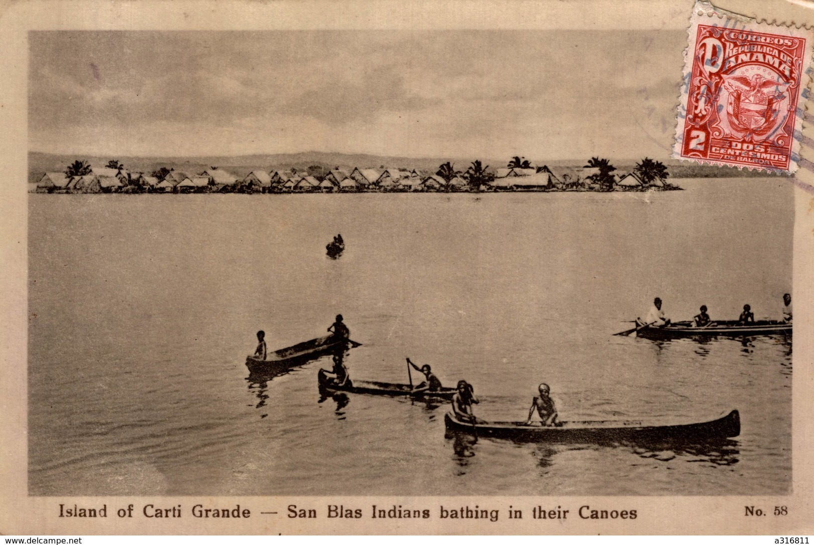 Panama - Island Of Carti Grande San Blas Indians Canoes - Autres & Non Classés