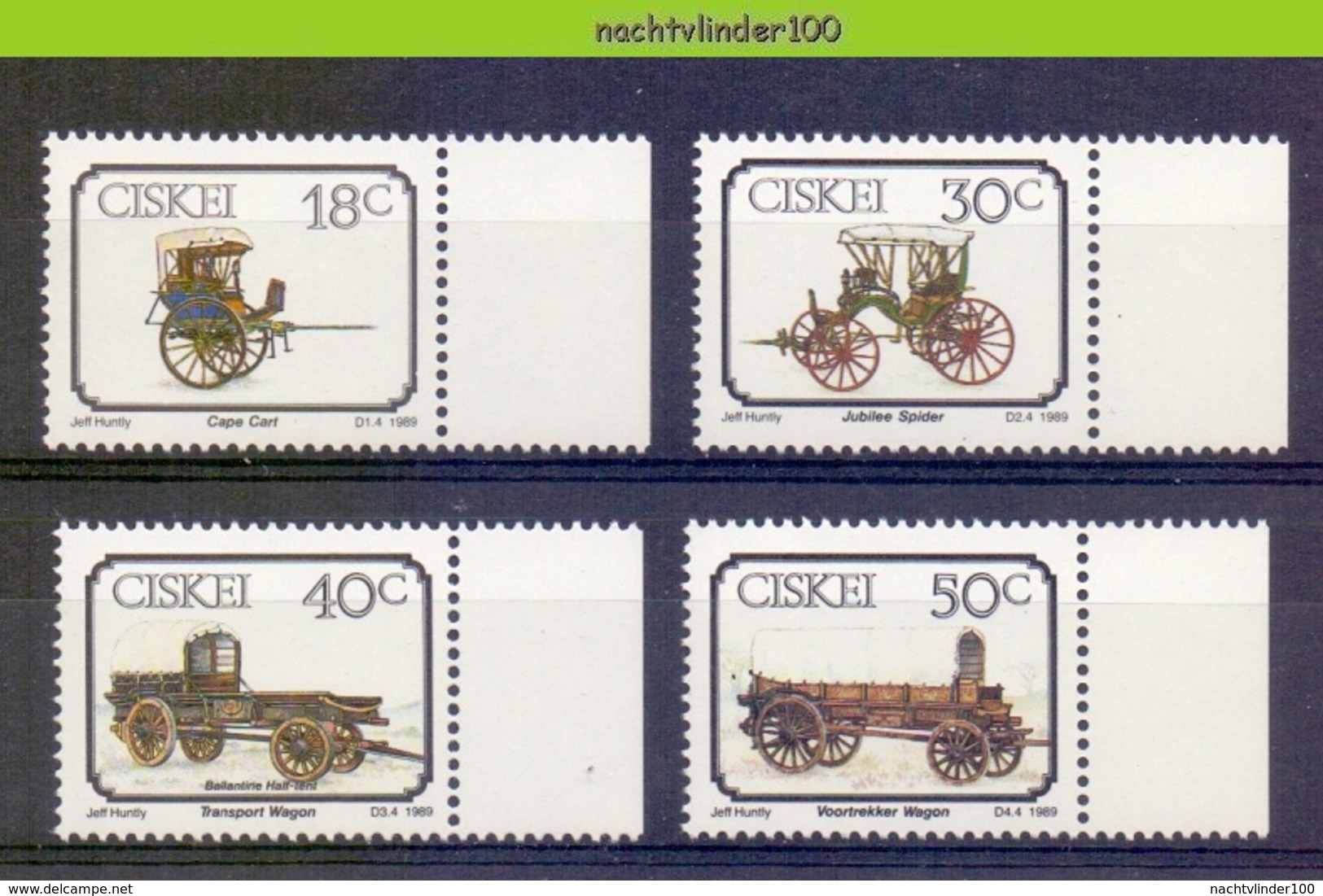 Ncf153 TRANSPORT KAR CAPE CART JUBILEE SPIDER TRANSPORT WAGON VOORTREKKER WAGON CISKEI 1989 PF/MNH # - Andere (Aarde)