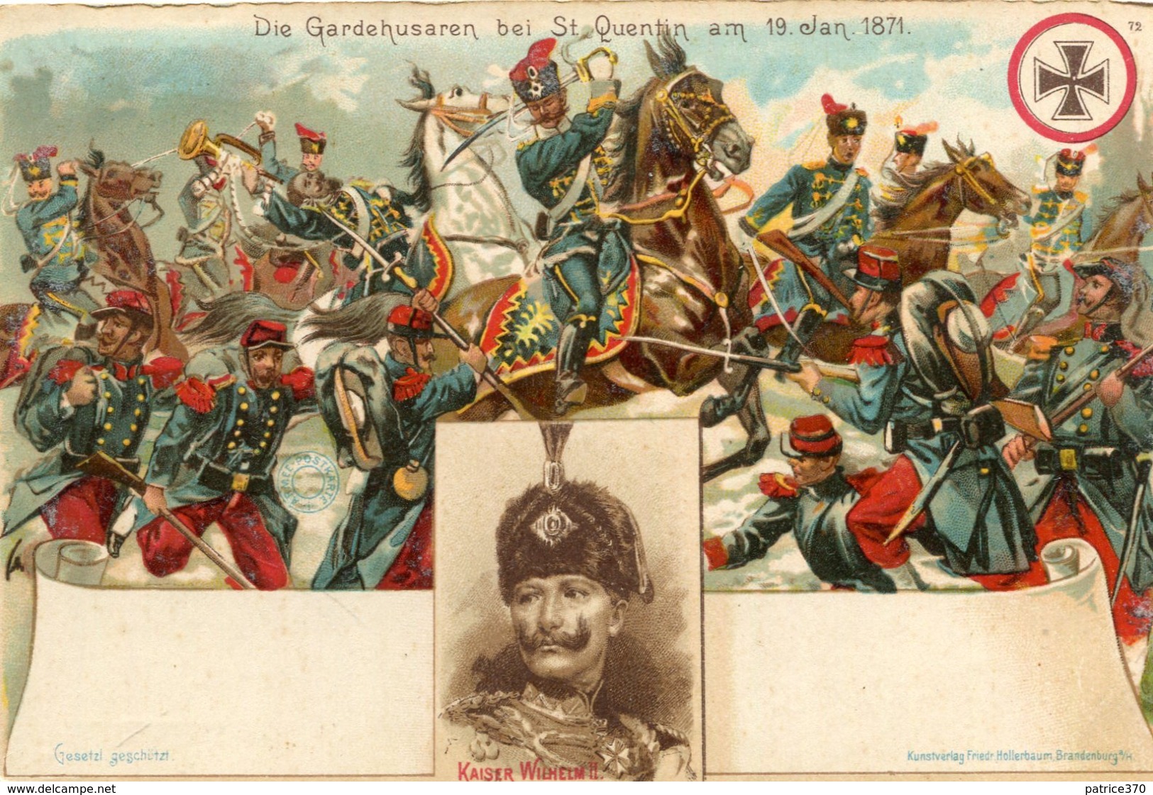 Die Gardehusaren Bei SAINT QUENTIN Am 19 Janvier 1871Kaiser Wilhelm II Soldats Régiment Hussards - Saint Quentin