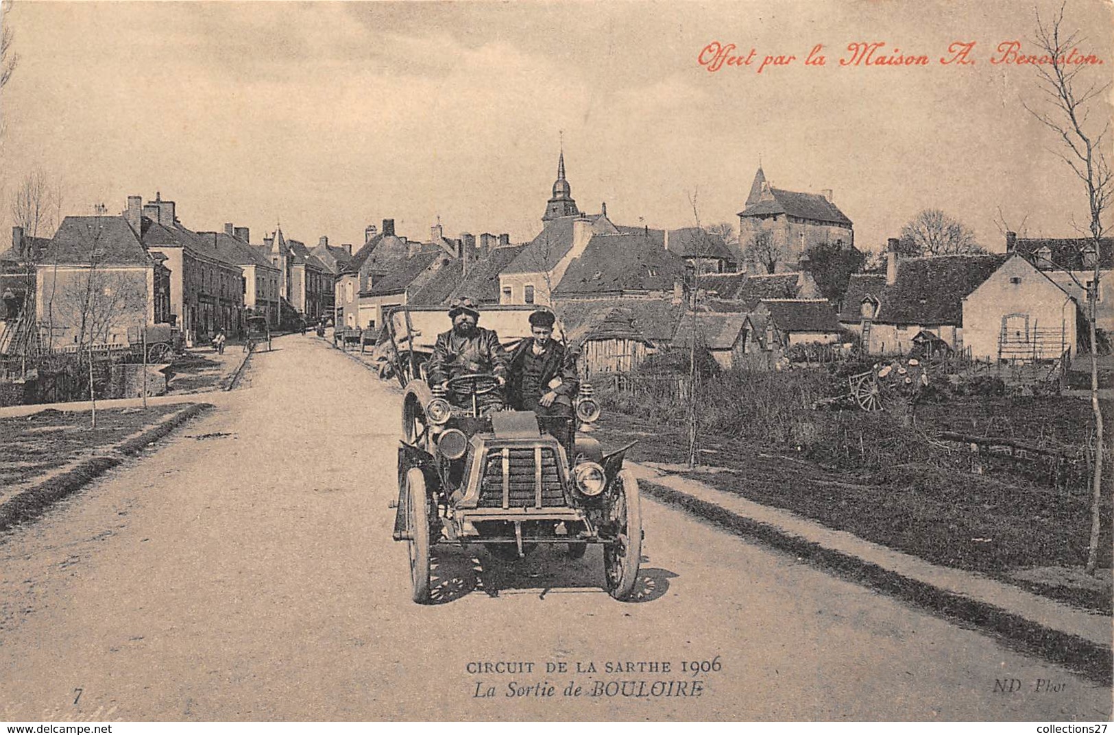 72-BOULOIRE- CIRCUIT DE LA SARTHE 1906 - LA SORTIE DE BOULOIRE - Bouloire