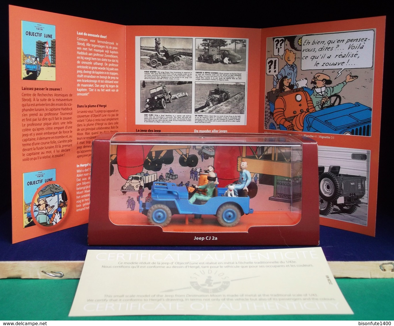 Voiture Tintin Atlas 2ème édition : Objectif Lune. ( Livrée Avec Son Livret Et Son Cert. D'authenticité ) - Tintin