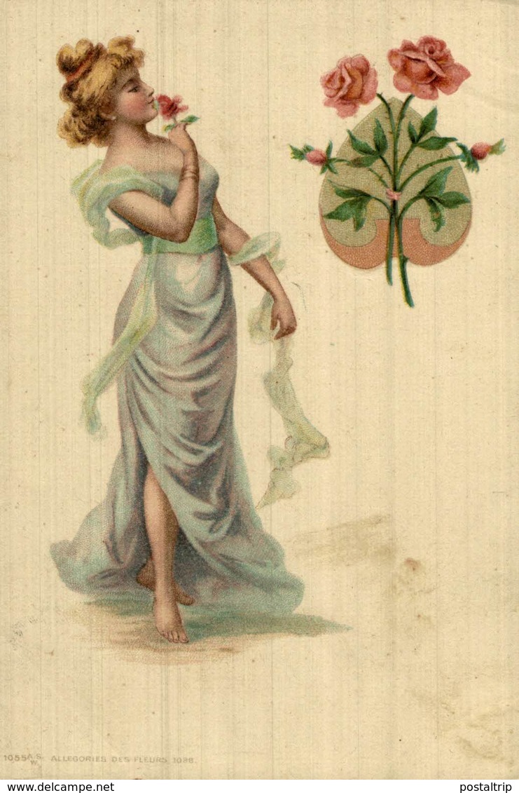 Illustrateur Art Nouveau SERIE Allegories Des Fleurs    Art Nouveau  Illustrateur - 1900-1949