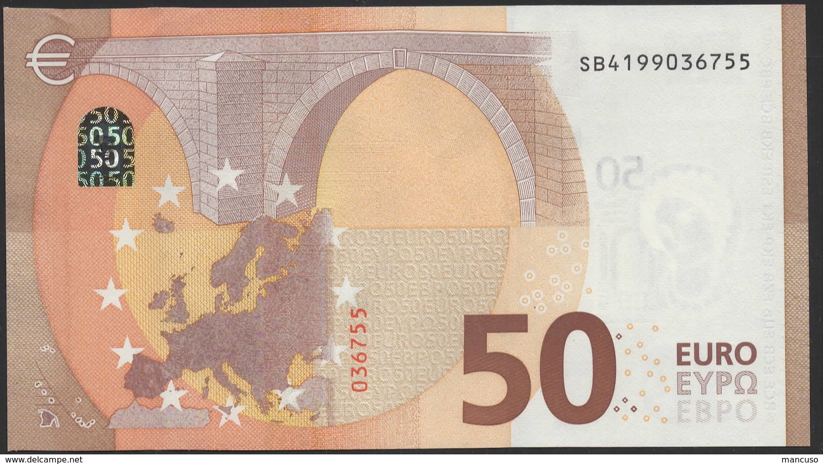 50 EURO ITALIA  SB  S017  Ch. "19"  - DRAGHI   UNC - 50 Euro