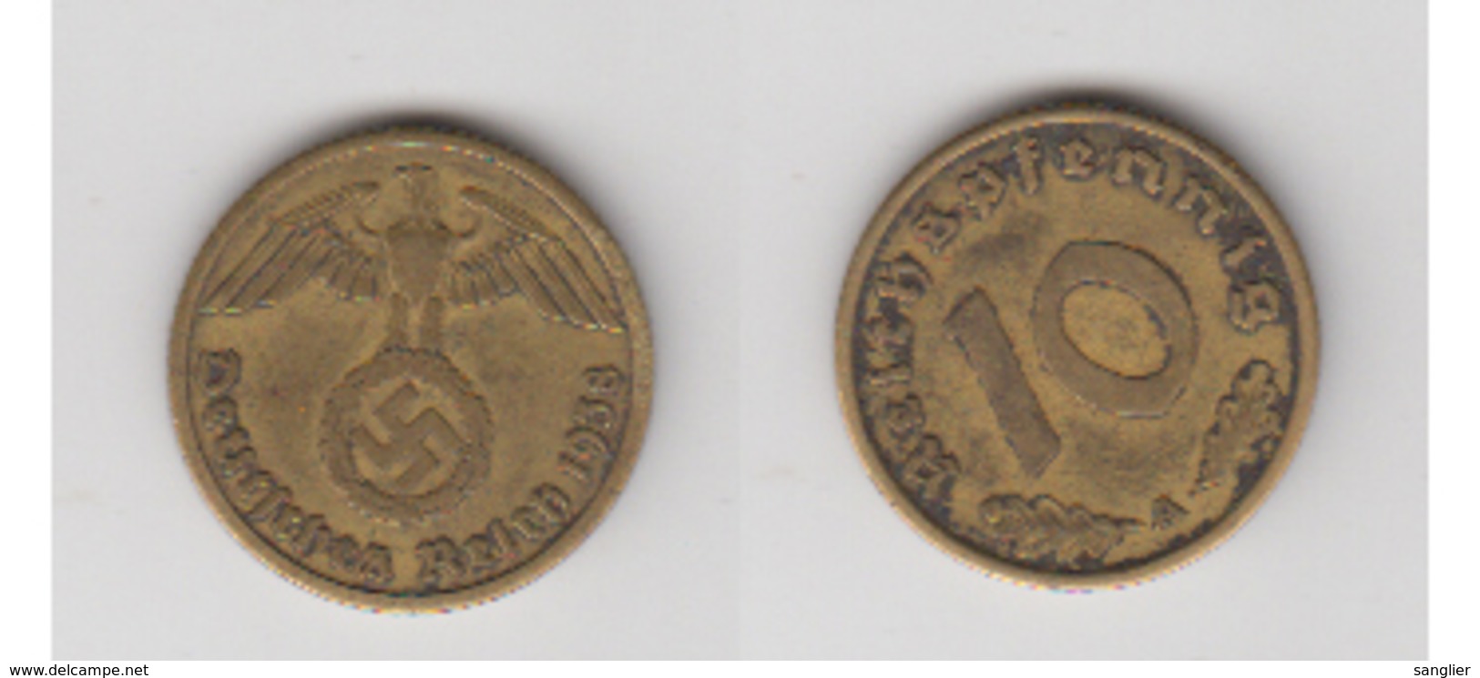 10 REICHPFENNIG 1938 A - 10 Reichspfennig