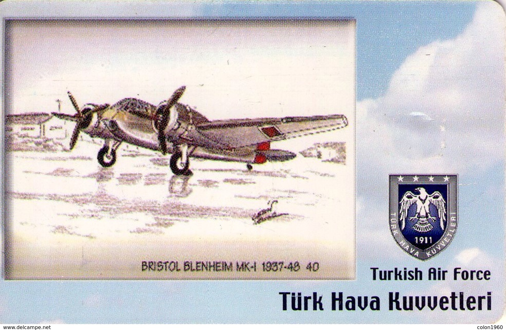 TURQUIA. AVION. (CHIP) TURKISH AIR FORCE, BRISTOL BLENHEIM 1937-48, TR-TT-C-0123. (137) - Avions