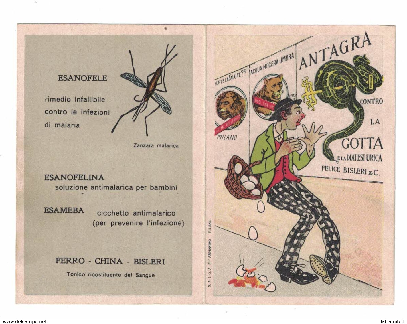 CALENDARIETTO 1910  SEMESTRINO  FERRO CHINA BISLERI - Altri & Non Classificati