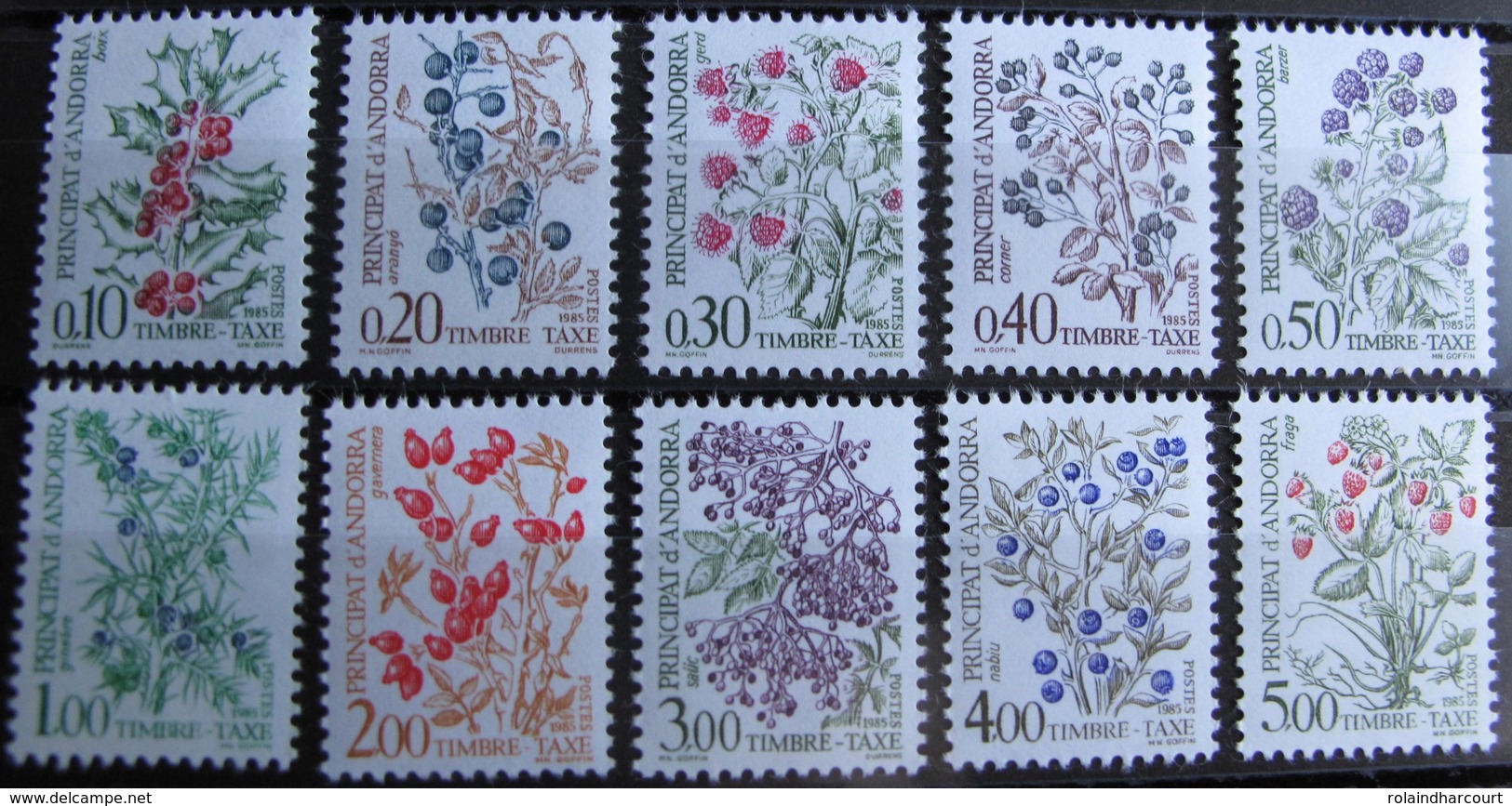 FD/2481 - 1985 - ANDORRE - TIMBRES TAXE - N°53 à 62 NEUFS** (SERIE COMPLETE) - Nuovi