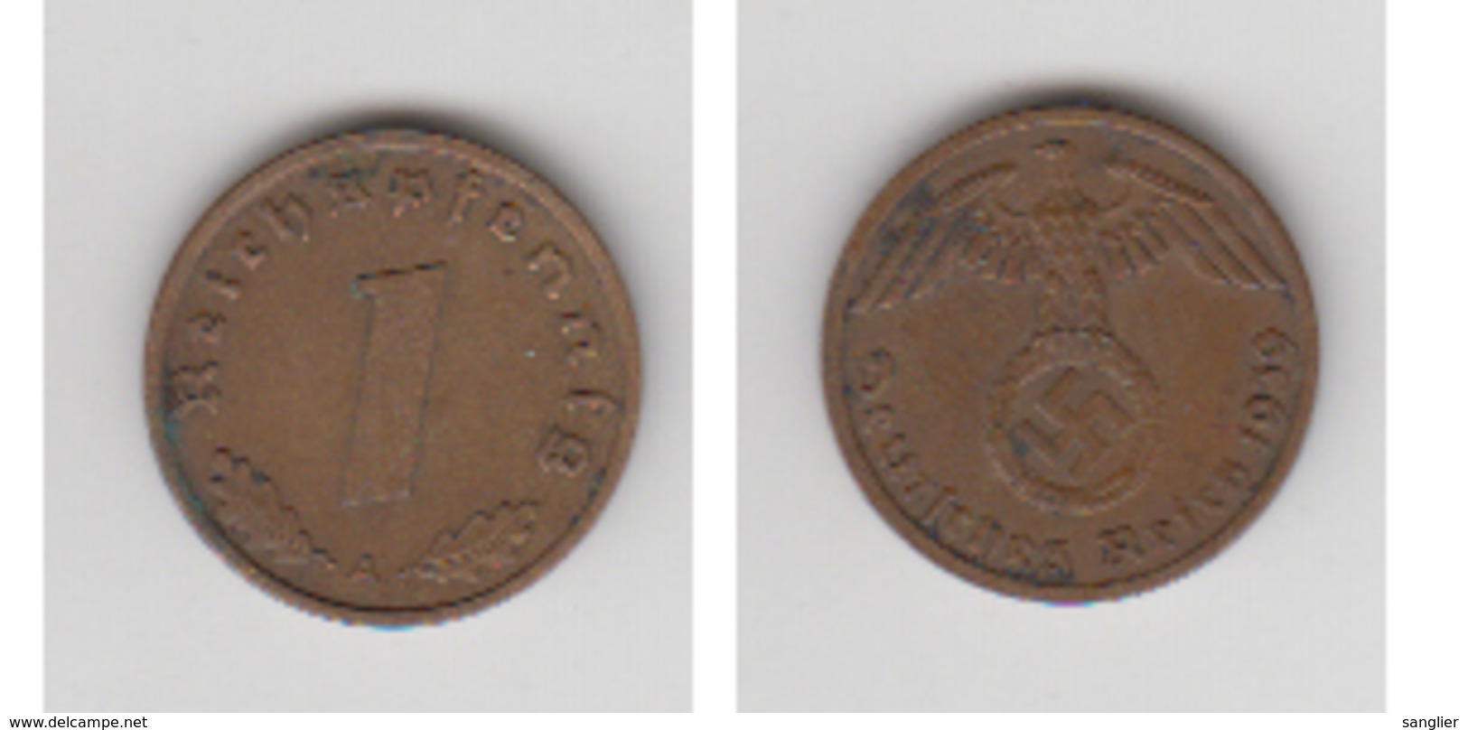 1 REICHPFENNIG 1939 A - 1 Reichspfennig