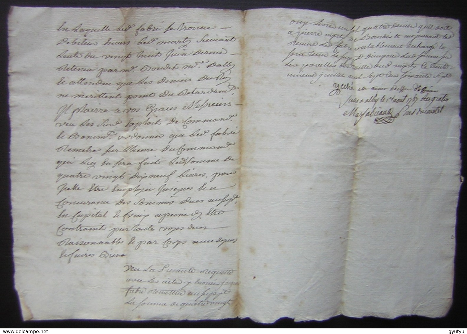 1767 Requête Devant Bernard Crozes, Collecteur Du Castelviel Contre Pierre Marty Et Jacques Fabre - Manuscrits