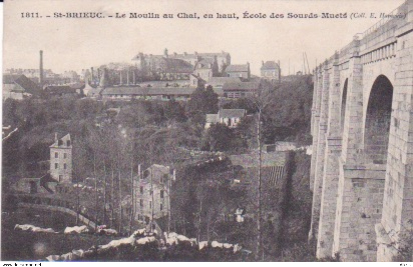 22-ST-BRIEUC- LE MOULIN AU CHAT EN HAUT ECOLE DES SOURDS-MUETS - Saint-Brieuc