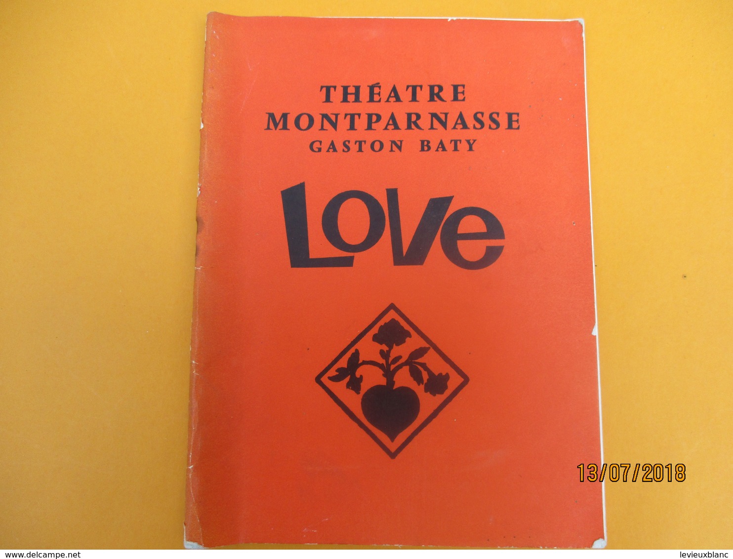 Théatre MONTPARNASSE/Gaston BATY/Love /Schisgal/ Laurent Terzieff/ Bernard Noel/ De Boysson/ Saison 1965-66      PROG172 - Programma's