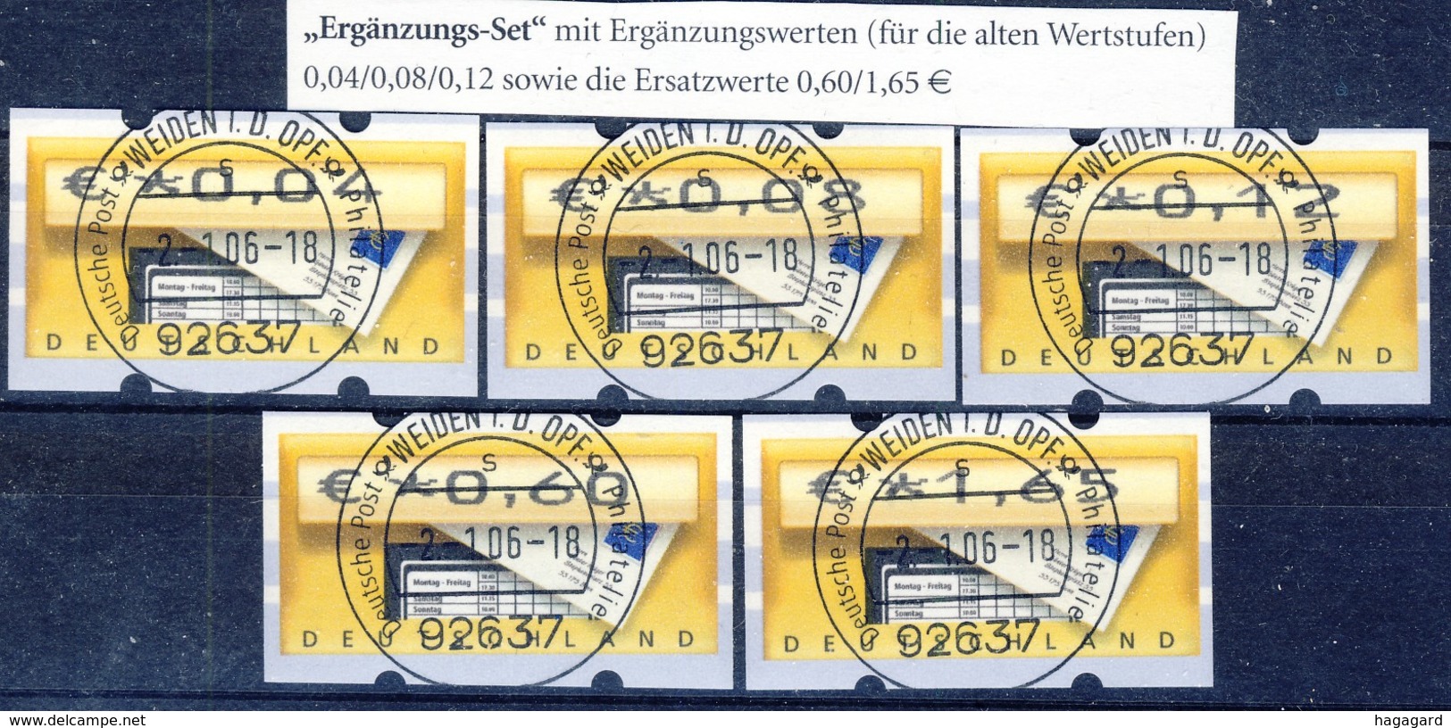 +G1997. BRD 2005. Michel 5 (Ergänzungs-Set): 5 Items, Cancelled - Maschinenstempel (EMA)