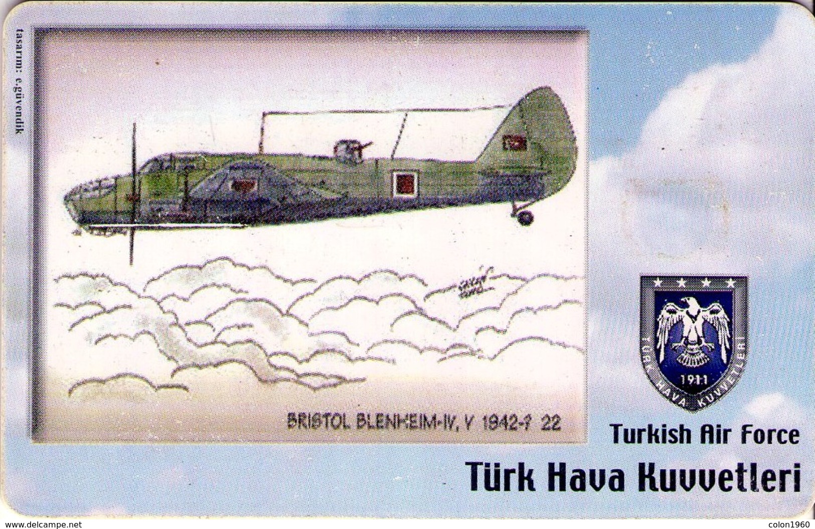 TURQUIA. AVION. (CHIP) TURKISH AIR FORCE, BRISTOL BLENKEIM -IV,V 1942-?, TR-TT-C-0142. (131) - Aviones