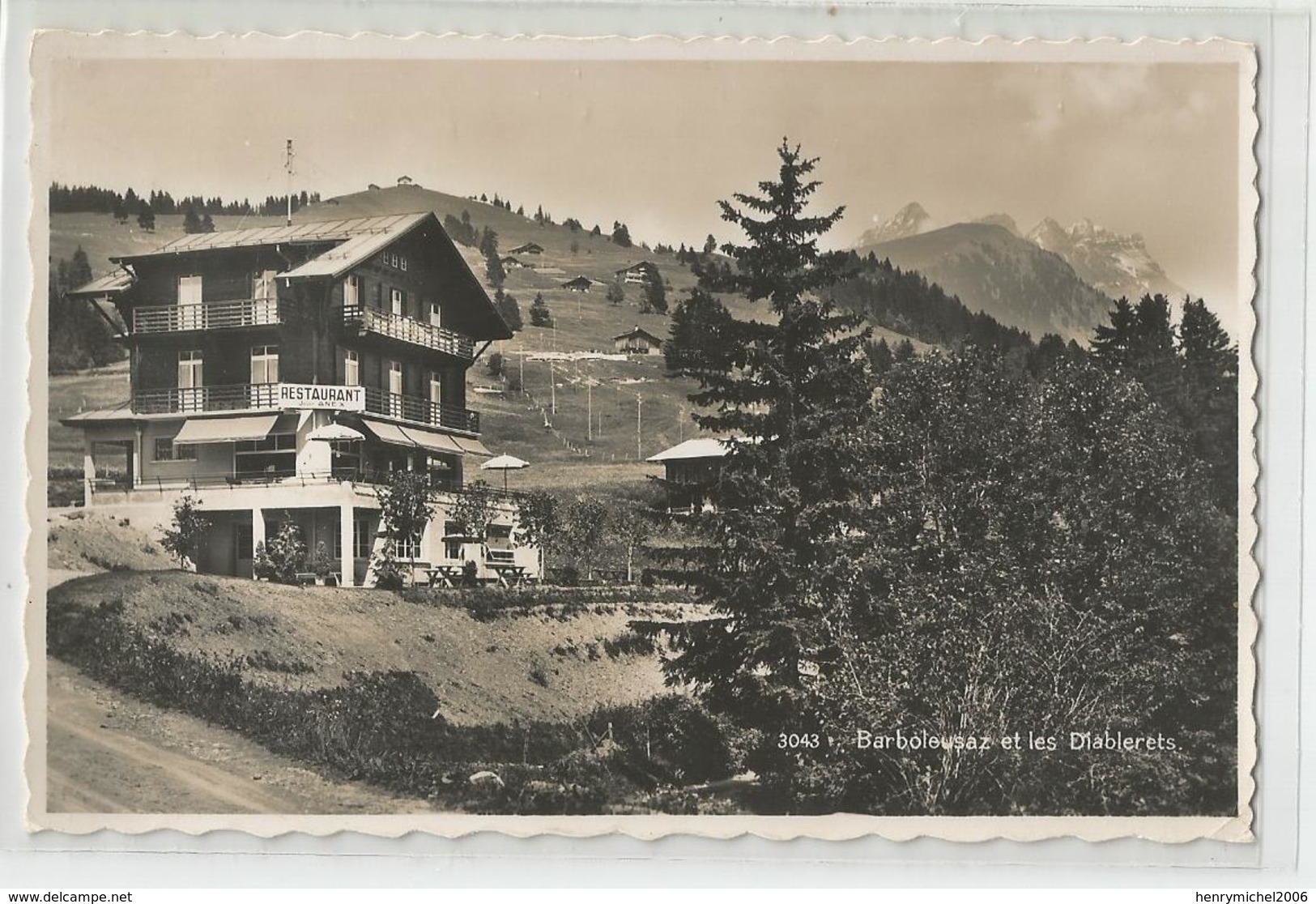 Suisse Vaud - Gryon - Restaurant Tea Room De Barboleusaz Cachet Centre D'excursions 1945 - Gryon