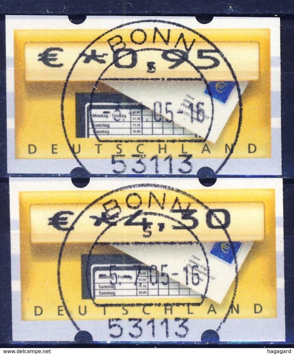 +D2786. BRD 2005. Michel 5, 2 Items, Cancelled - Maschinenstempel (EMA)